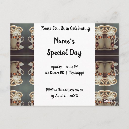 Surreal Coffee Octopus Postkarte (Rückseite)