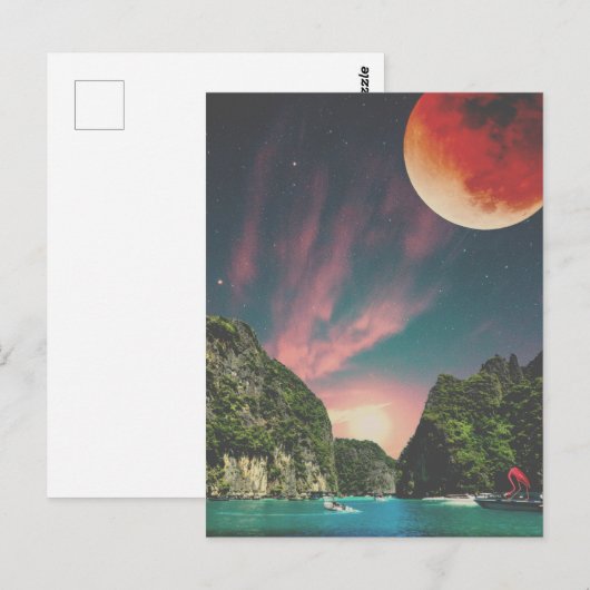 Surreal Collage schöne Landschaft Postkarte (Vorne/Hinten)