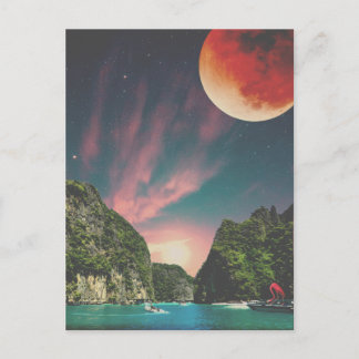 Surreal Collage schöne Landschaft Postkarte