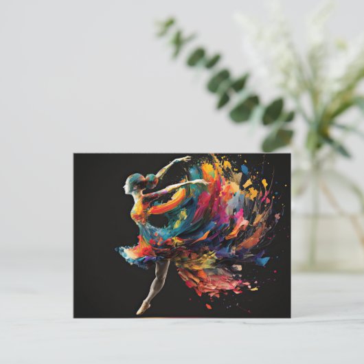 Surreal Color Splash Ballerina Postkarte (Stehend Vorderseite)