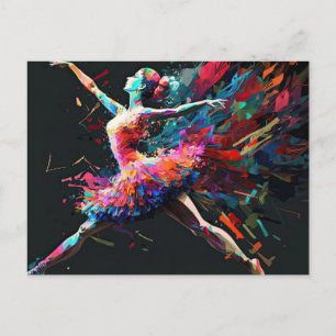 Surreal Color Splash Tanz Ballerina Postkarte