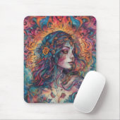 "Surreal Color Swirl Lady" - Kunst-Mauspad Mousepad (Mit Mouse)