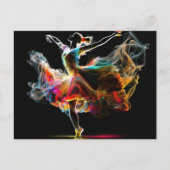 Surreal Colorful Tancing Ballerina Postkarte (Vorderseite)