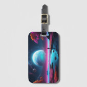 Surreal Cosmic Landscape Fantasy Astronaut Gepäckanhänger (Vorderseite Vertikal)