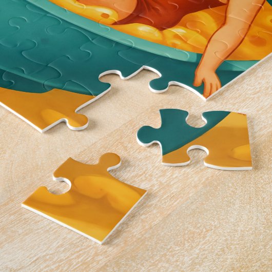 Surreal Couple Swims in einer Schüssel Käse Nudeln Puzzle (Seite)
