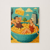 Surreal Couple Swims in einer Schüssel Käse Nudeln Puzzle (Vertikal)