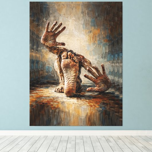 Surreal Crawling Hands and Feet Expressive Leinwanddruck (Insitu (Holzboden))