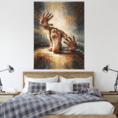 Surreal Crawling Hands and Feet Expressive Leinwanddruck (Insitu (Schlafzimmer))