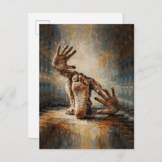 Surreal Crawling Hands and Feet Expressive  Postkarte