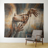 Surreal Crawling Hands and Feet Expressive  Wandteppich (Beispiel (Horizontal))