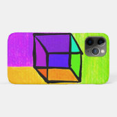 Surreal Cube. Geometrisches Retrostil-Design. 70er Case-Mate iPhone Hülle (Rückseite (Horizontal))