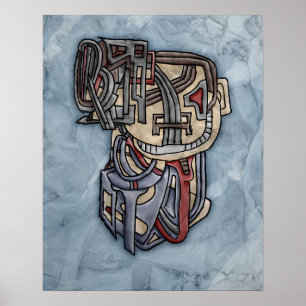 Surreal Cubist ein Portrait Poster