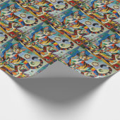 Surreal Cubist Style Cat Art Geschenkpapier (Ecke)