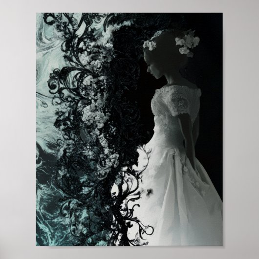 Surreal Dark Bride Wall Art  Gothic Fantasy Poster (Vorne)