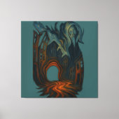 Surreal Dark Cityscape Art Ghostly Figure Painting Leinwanddruck (Vorderseite)