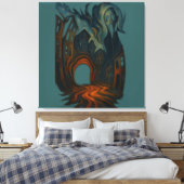 Surreal Dark Cityscape Art Ghostly Figure Painting Leinwanddruck (Insitu (Schlafzimmer))