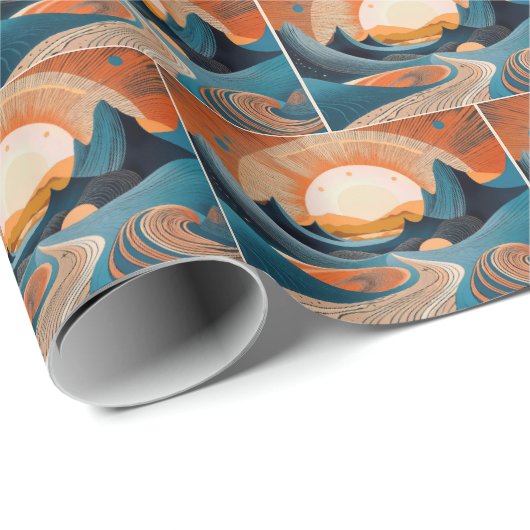 Surreal Desert Sunset Abstract Geschenkpapier (Rolleneckpunkt)