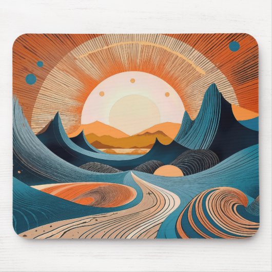 Surreal Desert Sunset Abstract Mousepad (Vorne)