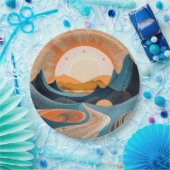 Surreal Desert Sunset Abstract Pappteller (Party)