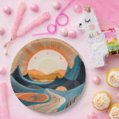 Surreal Desert Sunset Abstract Pappteller (Party)