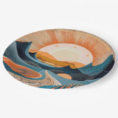 Surreal Desert Sunset Abstract Pappteller (Schrägansicht)