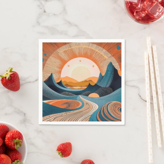 Surreal Desert Sunset Abstract Serviette (Beispiel)