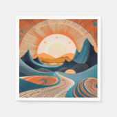 Surreal Desert Sunset Abstract Serviette (Vorderseite)