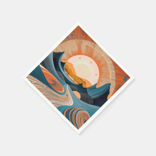 Surreal Desert Sunset Abstract Serviette (Ecke)