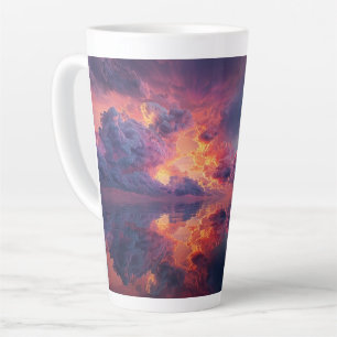 Surreal dramatische Wolken mit feurigem Sonnenunte Milchtasse