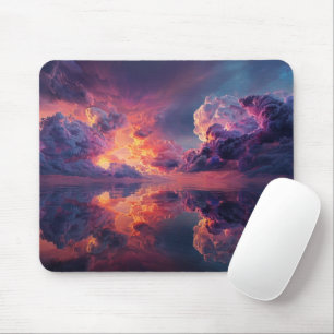 Surreal dramatische Wolken mit feurigem Sonnenunte Mousepad