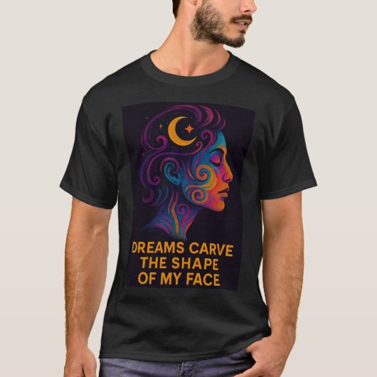 Surreal Dream Portrait Neon Art T-Shirt (Vorderseite)