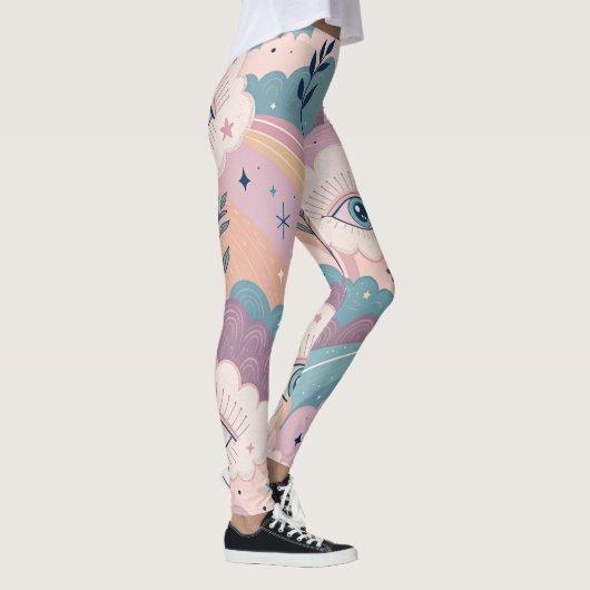 Surreal Dreamcore Texture – Seamless Ethereal  Leggings (Rechts)