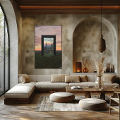 Surreal Dreamlike Gateway to City in Fields Poster