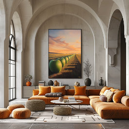 Surreal Dreamscape Äpfel in Lichtfeldern Poster