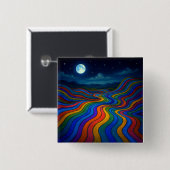 Surreal Dreamscape Moonlight Rainbow Land Button (Vorne & Hinten)