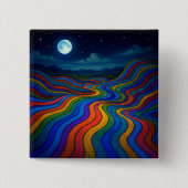 Surreal Dreamscape Moonlight Rainbow Land Button (Vorderseite)