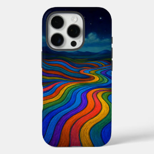 Surreal Dreamscape Moonlight Rainbow Land iPhone 16 Pro Hülle