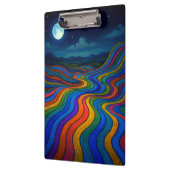Surreal Dreamscape Moonlight Rainbow Land Klemmbrett (Links)