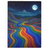 Surreal Dreamscape Moonlight Rainbow Land Klemmbrett (Rückseite)