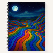 Surreal Dreamscape Moonlight Rainbow Land Notizblock (Vorderseite)