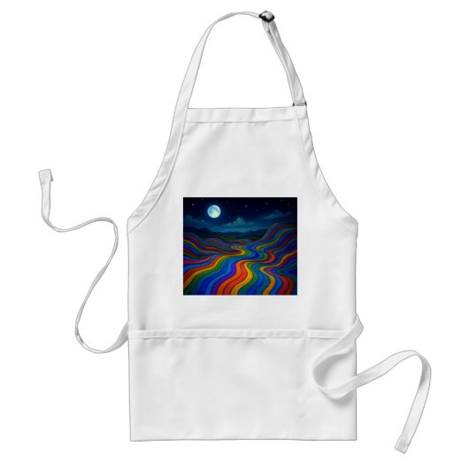 Surreal Dreamscape Moonlight Rainbow Land Schürze (Vorne)
