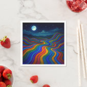 Surreal Dreamscape Moonlight Rainbow Land Serviette (Beispiel)