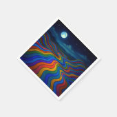 Surreal Dreamscape Moonlight Rainbow Land Serviette (Ecke)