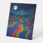 Surreal Dreamscape Moonlight Rainbow Land Sockelschild (Vorderseite)