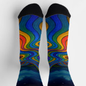 Surreal Dreamscape Moonlight Rainbow Land Socken (Oben)