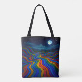 Surreal Dreamscape Moonlight Rainbow Land Tasche (Rückseite)