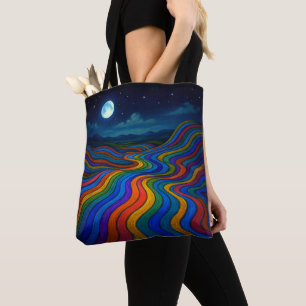 Surreal Dreamscape Moonlight Rainbow Land Tasche
