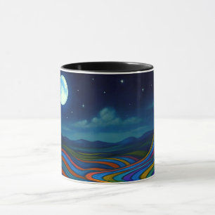 Surreal Dreamscape Moonlight Rainbow Land Tasse