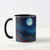 Surreal Dreamscape Moonlight Rainbow Land Tasse (Links)