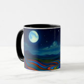 Surreal Dreamscape Moonlight Rainbow Land Tasse (Vorderseite Links)